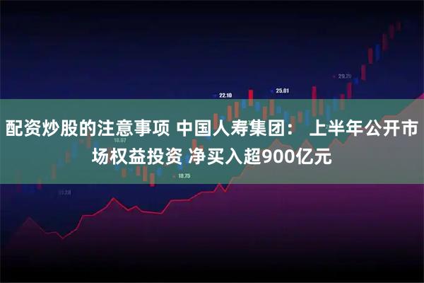 配资炒股的注意事项 中国人寿集团： 上半年公开市场权益投资 净买入超900亿元